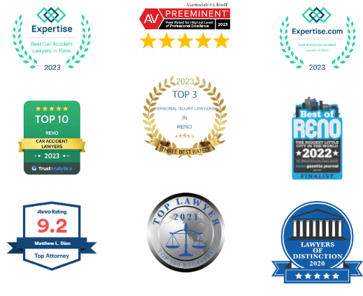 2023 Best Reno personal injury lawyer and Reno Bicycle Accident Lawyerawards for Matt Dion