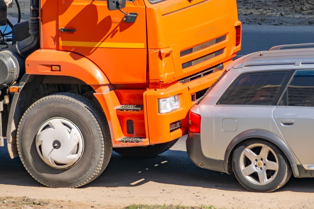 truck-crash-with-car Best Nevada Reno Motorcycle Accident Lawyer Award for 2023