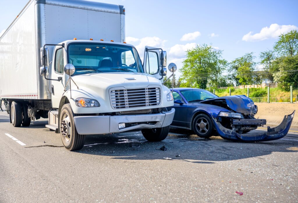 Truck accident with car involved